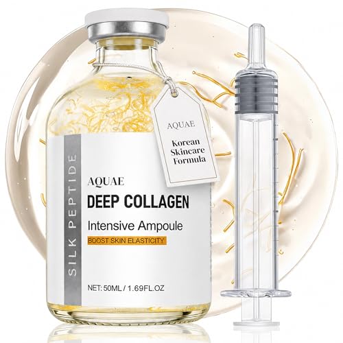 Deep Collagen Silk Peptide Serum for Face Korean Silk Peptide Facial Ampoule Lightweight Smoothing & Firm-Looking Skin Care Non-Greasy for All Skin Types