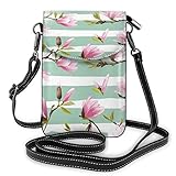 Diese Tasche hat eine Vordertasche, zwei Hauptfächer und drei interne Kartenfächer. Die Handy-Tasche hat Magnetknöpfe von 14 cm und darunter und zwei Hauptfächer für Münzen, Karten und Tickets.