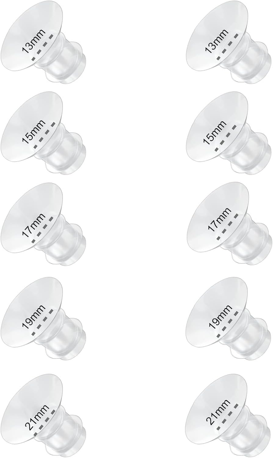 10PCS Bride Inserts 1315171921mm,Compatible avec Momcozy S12 ProM5S9 Pro Mains Libres Pompe Du Sein,Utilisez pour MedelaSpectraElvieWillowTSRETEKmaier 24mm ShieldsFlanges,R&eacute;duire 24mm &agrave; Autre Taille