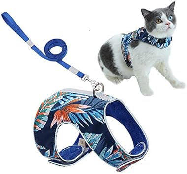 Amazon Shanado 猫用ハーネス リードセット 可愛い 胴輪 ねこ ネコ 子猫に優しい 猫具 おしゃれ犬 ハーネス 中型犬 軽量ベスト 通気性 反射テープ 散歩お出かけ 訓練用 簡単着脱 安心迷子札付き ピッタシペットグッズ 4色4サイズ M 挿入ボタンタイプ 2 5 4 5kg 青い