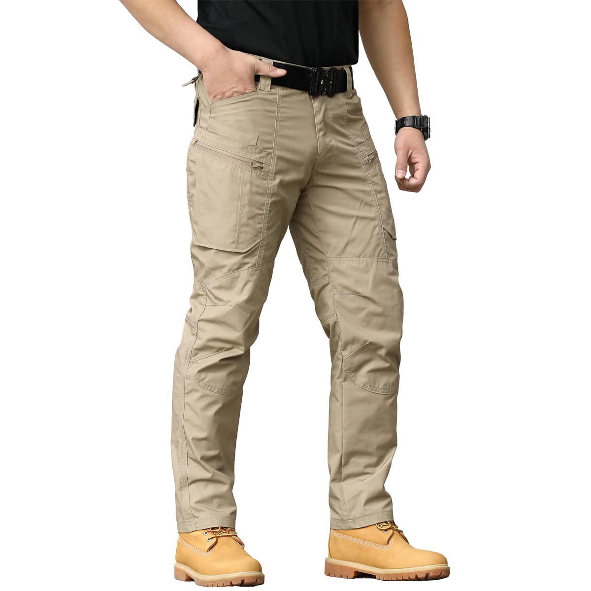 NAVEKULL Men's Hiking Tactical Pants Rip-Stop Military Combat Cargo Pants Lightweight Army Work Outdoor Trousers