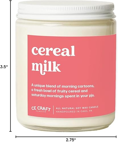Miniatura 7 de CE Craft Vela perfumada de leche de cereal, vela de soja fresca y afrutada perfumada, velas perfumadas regalos para mujeres y hombres, vela de