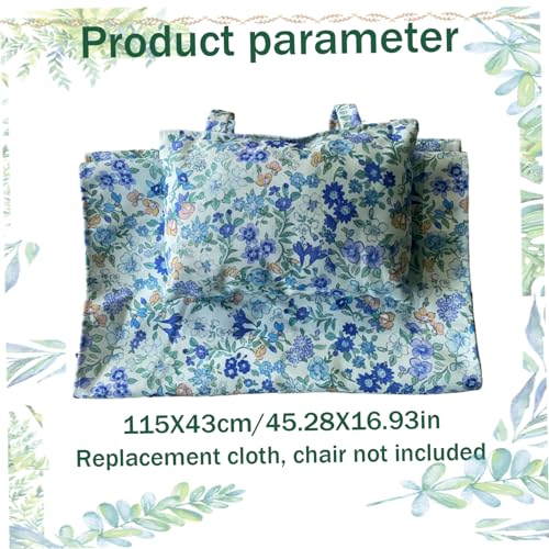 Chaise sling remplacement tissu pliable avec oreiller bleu