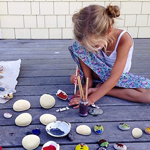 Image of White Pebbles for Painting, 45 Pic Stone 2-3 inches Perfect for Painting Kindness Kids Party,Crafts Garden, Landscape and Decorative Pebbles Stones
