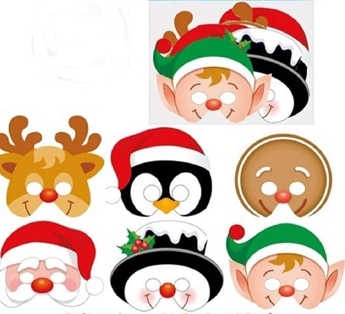 MustBeBonkers Cardboard Face Masks (Christmas, 24)