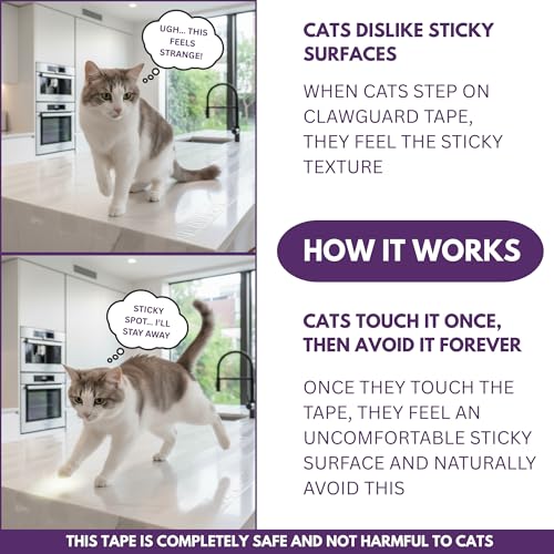 CLAWGUARD Cat Training Tape Sheets – 10 XL (17x11.5 in) Double-Sided Anti Scratch Shields – Cat Scratch Furniture Protector for Sofa, Couch & Surfaces