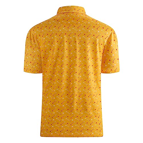 Image of Damipow Premium Golf Shirts for Men Dry Fit Performance Polo Short Sleeve Collared Shirt