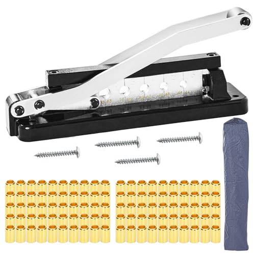 Image of Heavy Duty Ferrules Hose Crimper Kit, Air Hose Crimping Tool Fits 1 /4, 5 /16, 3 /8 Inch ID Hoses, Air Hose Crimper with Ferrules Fittings (100PK), 0.593 inch ID & 0.656 inch ID, Air Hose Repair Kit