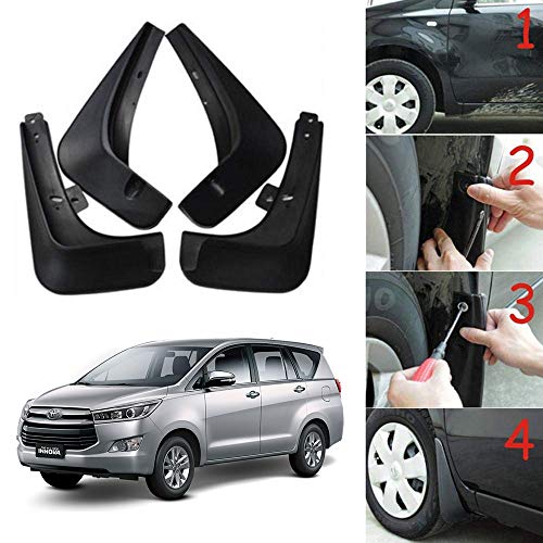 Image of Oshotto (O.E.M Fitting Cup Type) Mud Flap /Splash Guard Compatible with Toyota INNOVA 2005,2006,2007,2008,2009,2010,2011,2012 (T-I) (Set of 4)