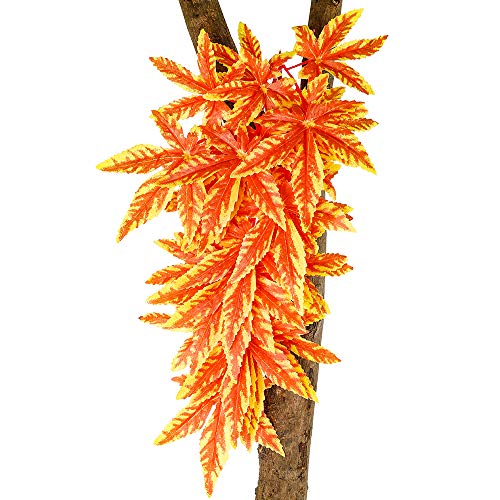 Reptile Leaves Artificial Flowers With Suction Cups, Reptiles Amphibian Habiet Realistic Leaves Decoration, Aquarium Décor Repta Vines for Fish & Aquatic Pets Vines For Climbing Thanks Giving day
