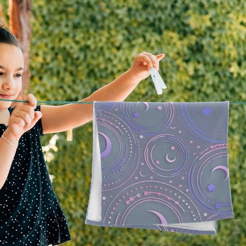Toallas de mano decorativas de algodón absorbente con diseño Astronomical Moon 6