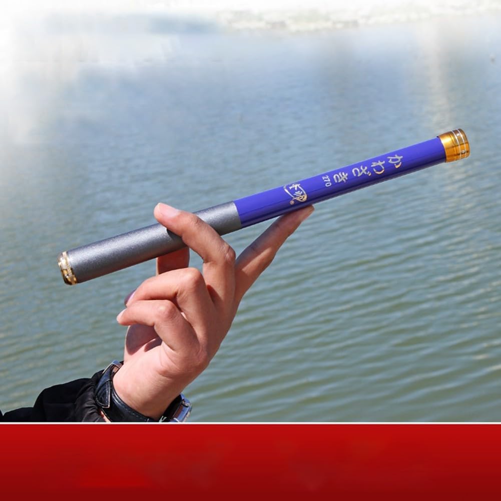 Caña de pescar telescópica de fibra de carbono de 2 7 m, equipo de pesca ligero para un fácil transporte, adecuada para ríos y lagos