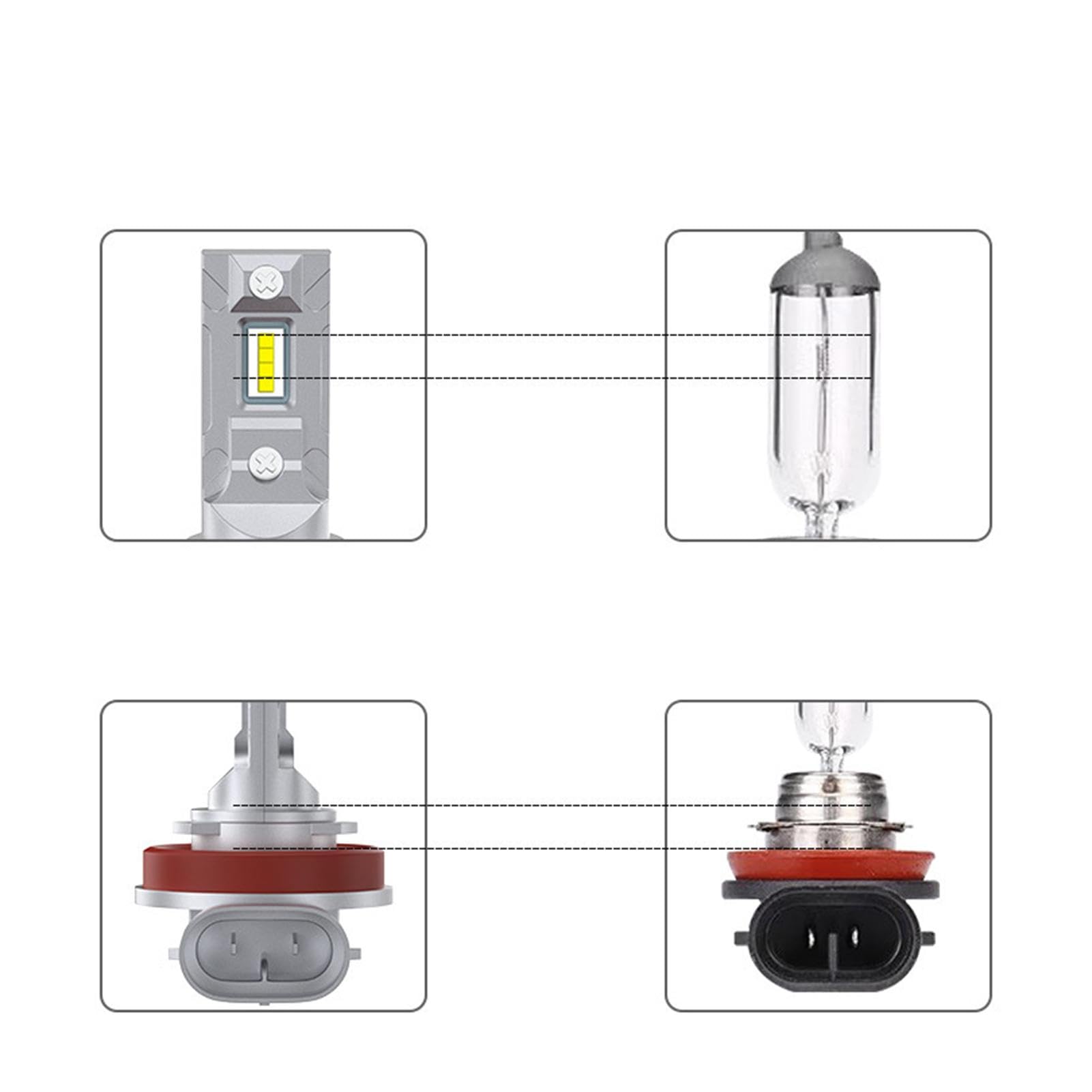 Generico Lampadina fendinebbia H8, faro LED H8 | Luce di marcia diurna 12V 6000K ad alta luminosità - Lampadina per fari 'auto, fendinebbia per un'ampia gamma di visione