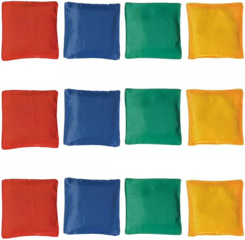 Amscan Vibrant Assorted Colors Bean Bags - 4" x 4" (Pack of 12) - Premium Fabric, Fun & Exciting Game