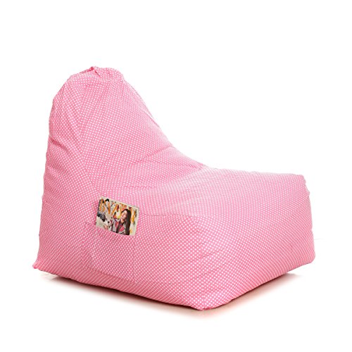 Image of Style Homez Hackey Cotton Canvas Polka Dots Printed Bean Bag XXL Size Filled with Beans Fillers