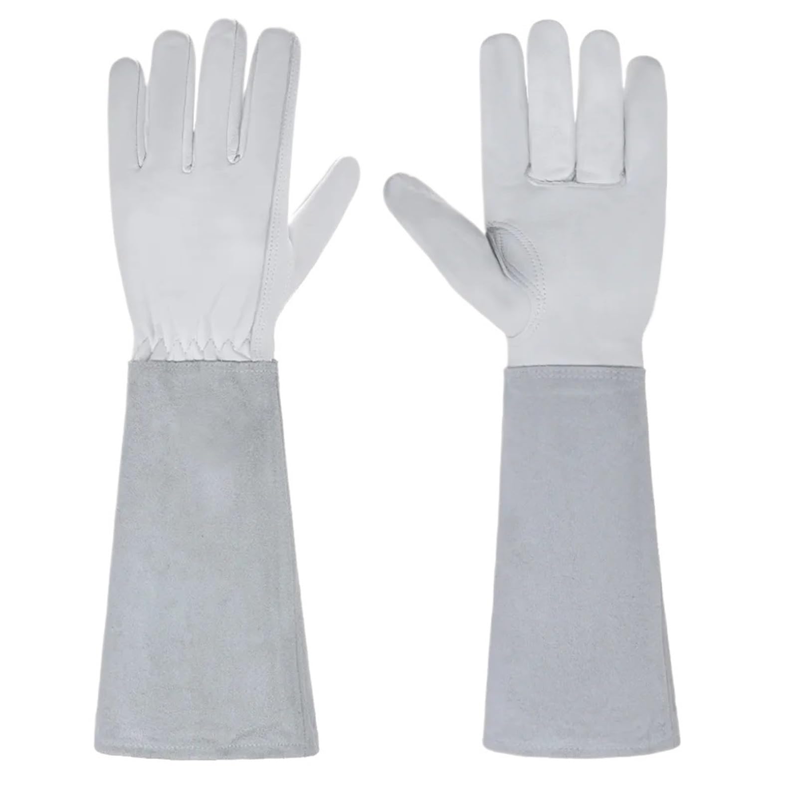 1 Paio di Guanti da Giardinaggio Resistenti for potatura di Rose, Guanti da Giardino for Saldatura a Maniche Lunghe, a Prova di Spina(White,L)