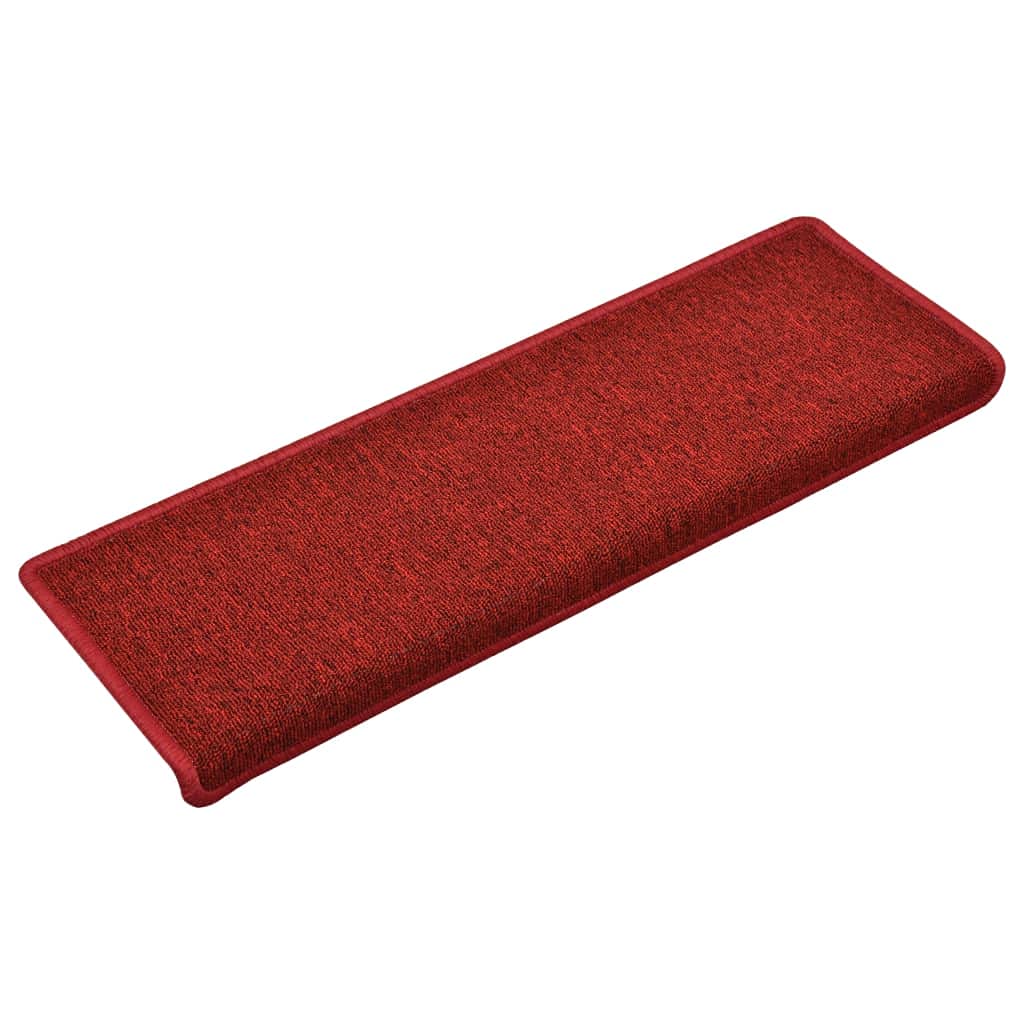 Rot Stufenmatten Set 15 Stück 65 x 21 x 4 cm aus 100% Polypropylen, waschbar und rutschhemmend, Modernes Design für Treppe Küche und Wohnbereich