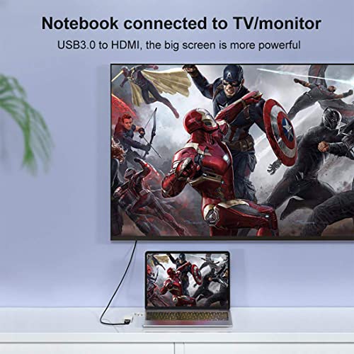 Usb To Hdmi Adapter, Usb 3.0/2.0 To Hdmi Cable Multi-Display Video Converter- Pc Laptop Windows 7 8 10,Desktop, Laptop, Pc, Monitor, Projector, Hdtv.[Not Support Chromebook] #TOP5