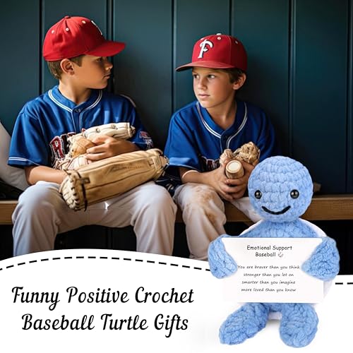 image for JoycuFF Funny Crochet Turtle Baseball Gift for Men - Inspirational Sto
