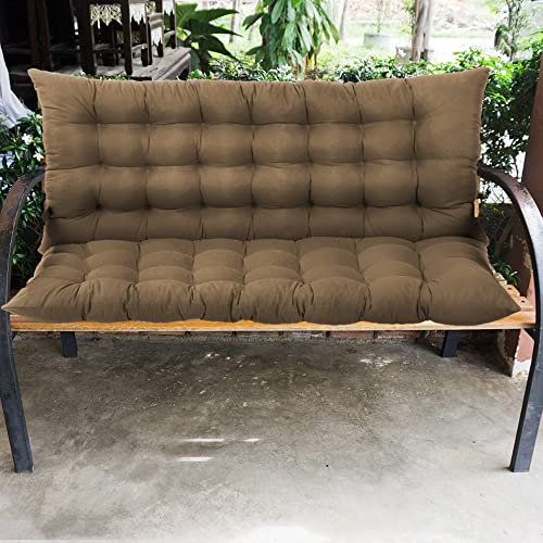 Coussin de banc pivotant 3 places en osier et dossier de balancelle
