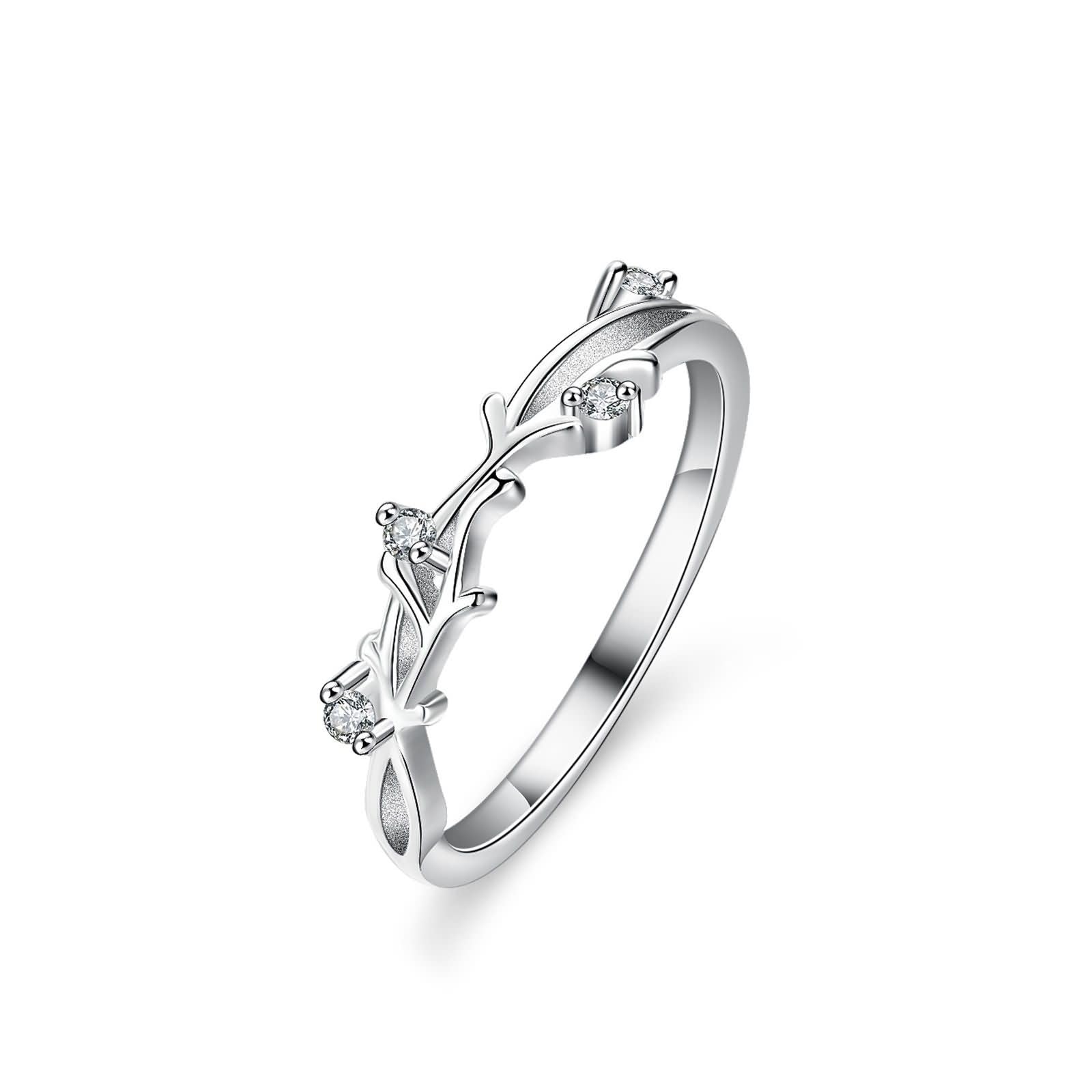 Anillo para mujer con moissanita, plata de 14 quilates, oro blanco, talla 58 (18,5)
