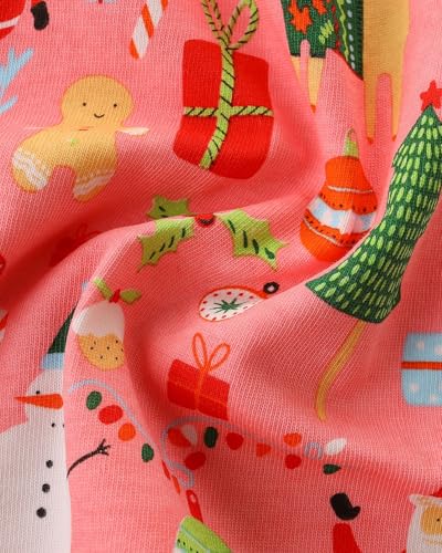 Image of Hongshilian Little Girls Cotton Casual Dress Cartoon Print T-Shirt Short Sleeve Skirt Dresses