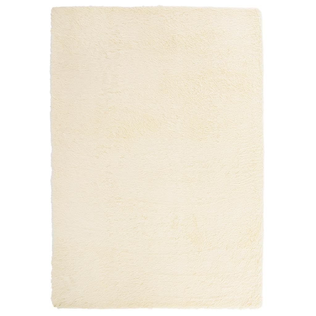 Tapis à poils longs moderne 100% polyester crème 240 x 340 cm