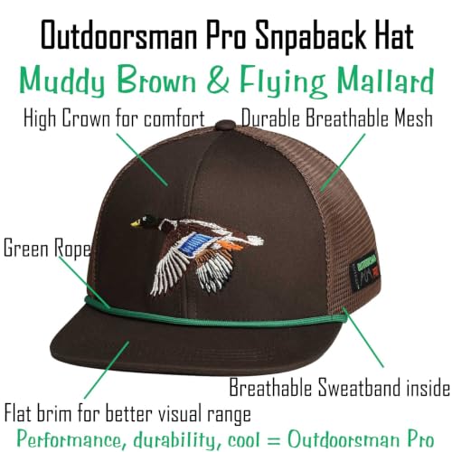 Image of EDTREK Outdoorsman Pro Trucker Breathable Mesh Performance Cap - Flat Brim Snapback Hat
