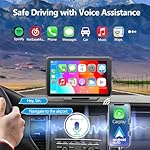 Portable Carplay Screen for Car, 7" Wireless Carplay & Android Auto with Bluetooth, HD Backup Camera, GPS Navigation, Siri, FM, AUX, Mirror Link for All Vehicles - Image 3