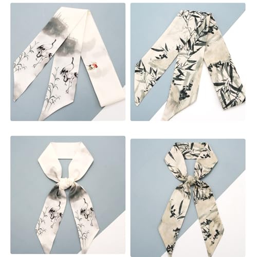 5 Pack Purse Scarf Set,Silk Ribbon Scarves for Bags Head Scarf for Handbag Handle Scarf Band Hair Neck Scarf for Women Fashion Holiday Gifts Wrapping,0314