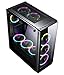 immagine 6Sahara P35 - Caso di gioco per PC Mid Tower in vetro temperato con 4 x Turbo Pirate 12cm Veri ventilatori RGB, Nero