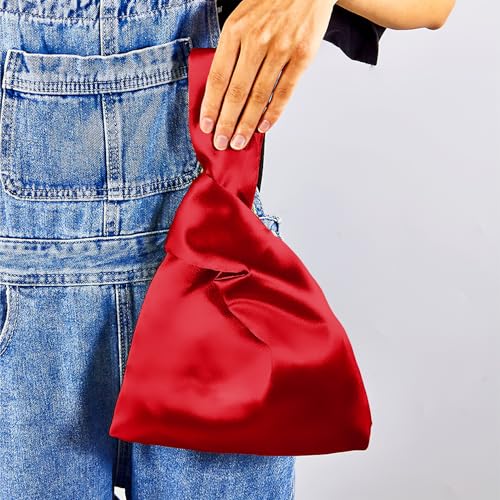 Bolso de mano pequeño de nudo japonés de satén miniatura 6