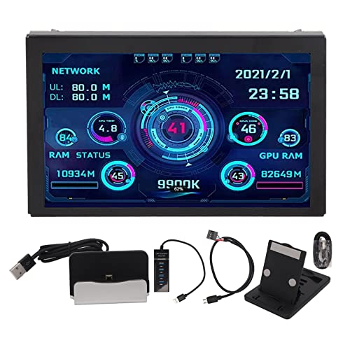 Image of 5 Inch USB Mini Screen , Computer Temperature Monitor Display, PC CPU GPU Data Monitor, 360 Degree Rotation, Computer Case Secondary Screen
