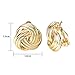 Yoursfs Knot Clip on Earrings for Women 18k Yellow Gold Plated Three Knot Clip On Statement Earrings 18MM