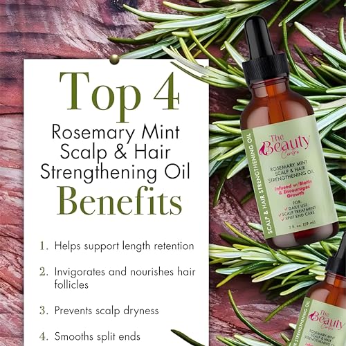 Hair and Scalp Rosemary Oil by The Beauty Centre | Strengthening & Nourishing Biotin Infused Oil | Natural Growth Serum For Eyebrow, Hair Growth 100% Natural | For Damaged Hair | 2oz, 60ml - Image 5