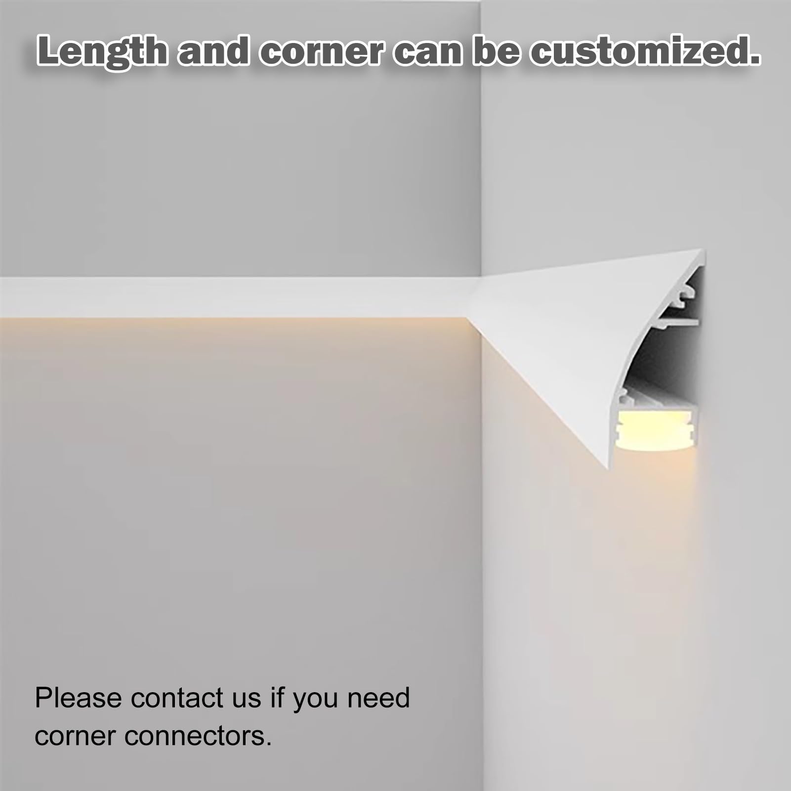 Profil Aluminiowy LED Aluminiowy Kanał LED do Oprawy Oświetleniowej, Montaż Ścienny | Kanał do Taśm LED z Osłoną Dyfuzora, Profil LED do Oświetlenia Przypodłogowego(14m/45.9ft)