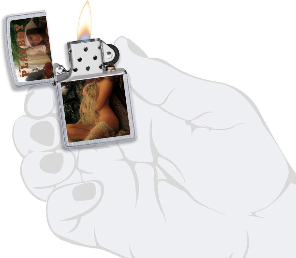 Zippo Playboy Cover June 1973 Pocket Lighter, Satin Chrome, One Size (205-CI010710)