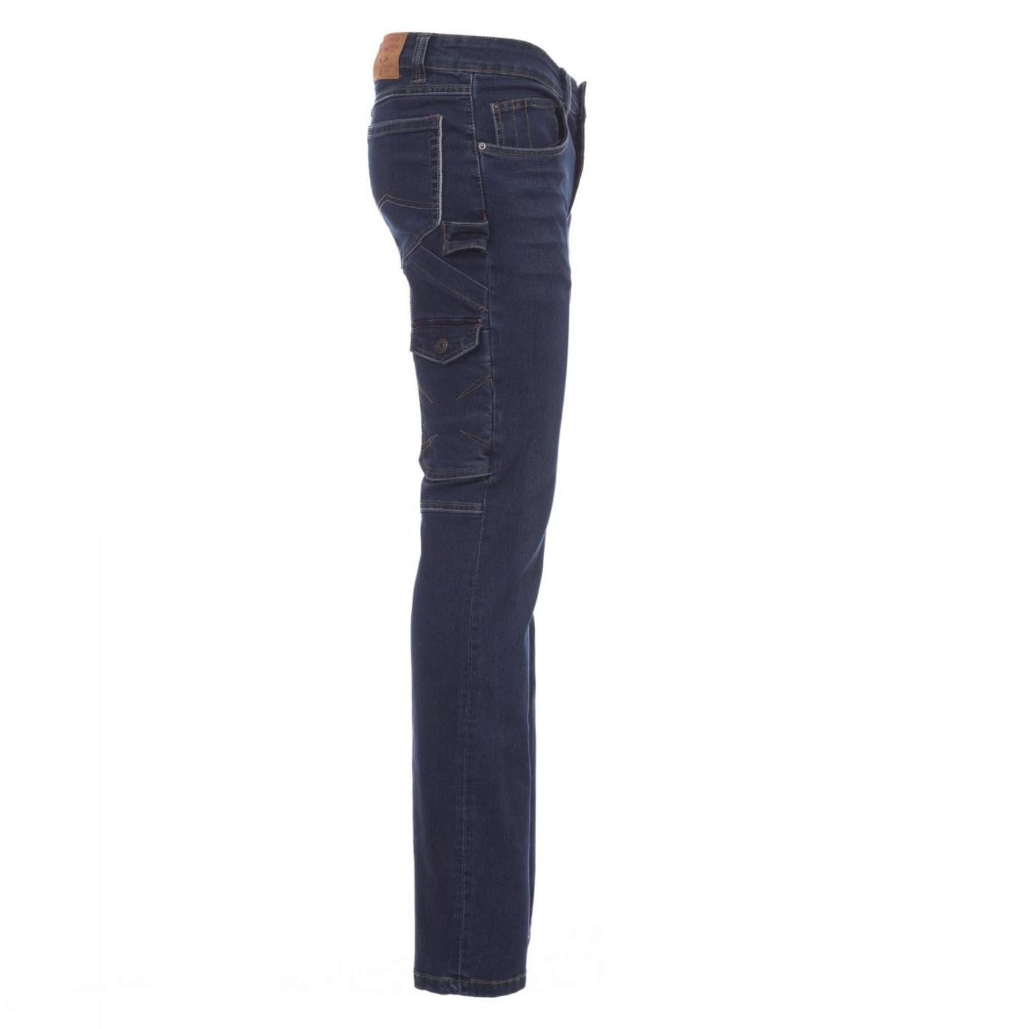 Jeans Arbeitshose Herren Stretch Bundhose Slim Fit Denim Cargohose 8 Taschen Handytasche Zollstocktasche Hammerschlaufe Arbeitskleidung Männer Berufskleidung Handwerk Bau KFZ Werkstatt Garten Freizeit