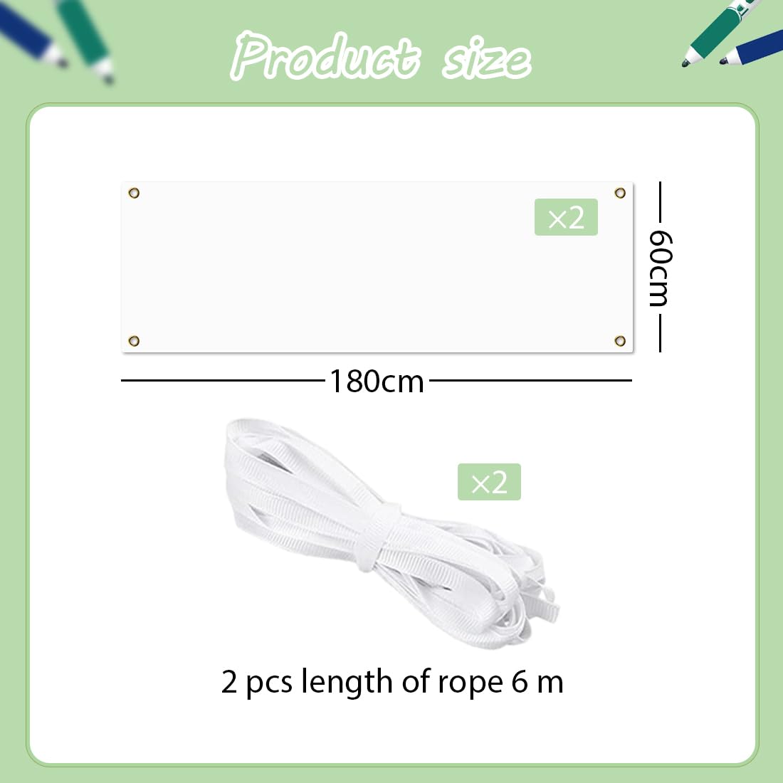 Lot De 2 Grandes Bannières Vides Personnalisables - 180 X 60