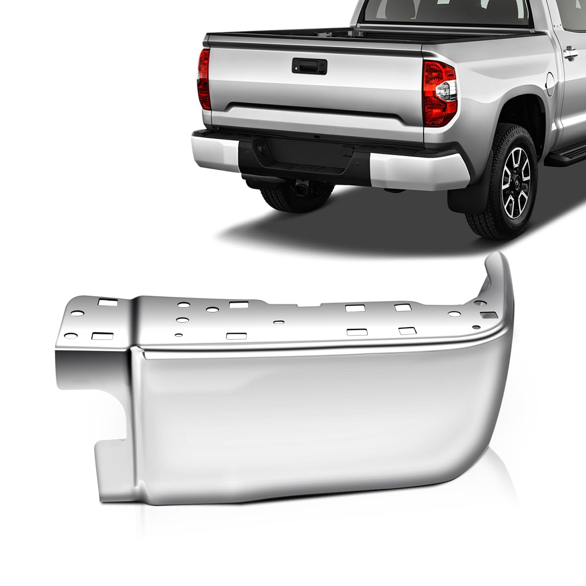 4-Piece Magnetic Gray Bumper End Overlay Set For 2014-2021 Toyota Tundra – No Sensor Hole