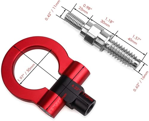 Miniatura 2 de x xotic tech JDM Sport Track Racing Style CNC Aluminio atornillable Gancho de remolque delantero trasero parachoques compatible con Scion FR-S o
