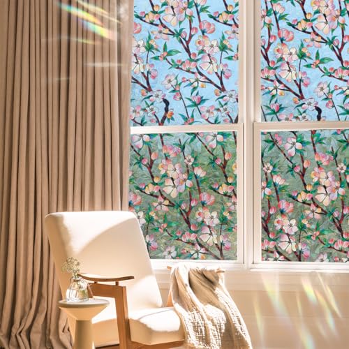 Vinilo Decorativo Floral Rosa para Ventanas 40 x 16 in miniatura 1