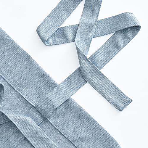 Jinchan Twill Weave Valance Curtain 54 Inch Tie Up Shade Faux Linen Valance Farmhouse Adjustable Window Valance For Living Room Bathroom Windows Room Darkening Country Rod Pocket 1 Panel Denim Blue #TOP7