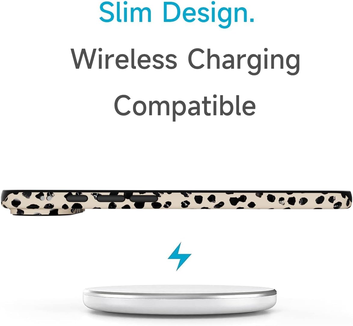 for iPhone 17 Air Case Cheetah Print, Leopard Pattern Phone Case for Women Girls, Girly Cute Thin Slim Hard Shell Plastic Phone Cover, Luxury Aesthetic Trendy Animal Design, Beige Polka Dots - Image 6