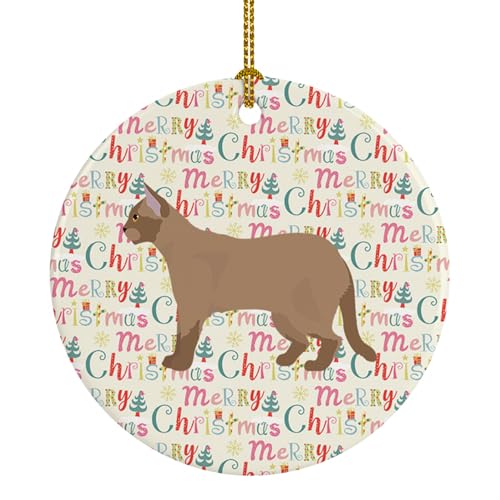 Caroline's Treasures European Burmese #2 Cat Christmas Ceramic Ornament Christmas Tree Hanging Decorations for Home Christmas Holiday, Party, Gift, 3 in, Multicolor
