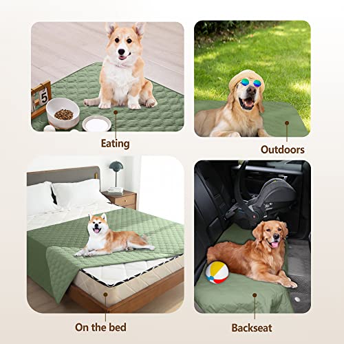Image of gogobunny 100% Double-Sided Waterproof Dog Bed Cover Pet Blanket Sofa Couch Furniture Protector for Puppy Large Dog Cat, Reversible (30x70 Inch (Pack of 1), Dark Green /Light Green)