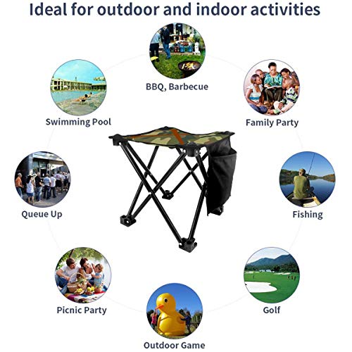 Rong-C Camping Stool, Ironworker Crossed Tools Fishing Travel Outdoor Folding Stool, Portable Stool for Camping Walking Hunting Hiking Picnic Garden BBQ