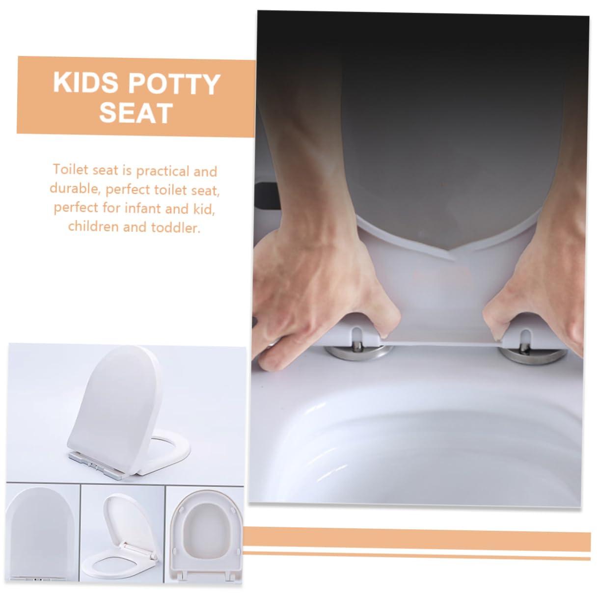 Zerodeko Riduttore Wc per Bambini in Pp Bianco, Sedile da Viaggio Pad Antiscivolo e Struttura Robusta per L’addestramento al Vasino