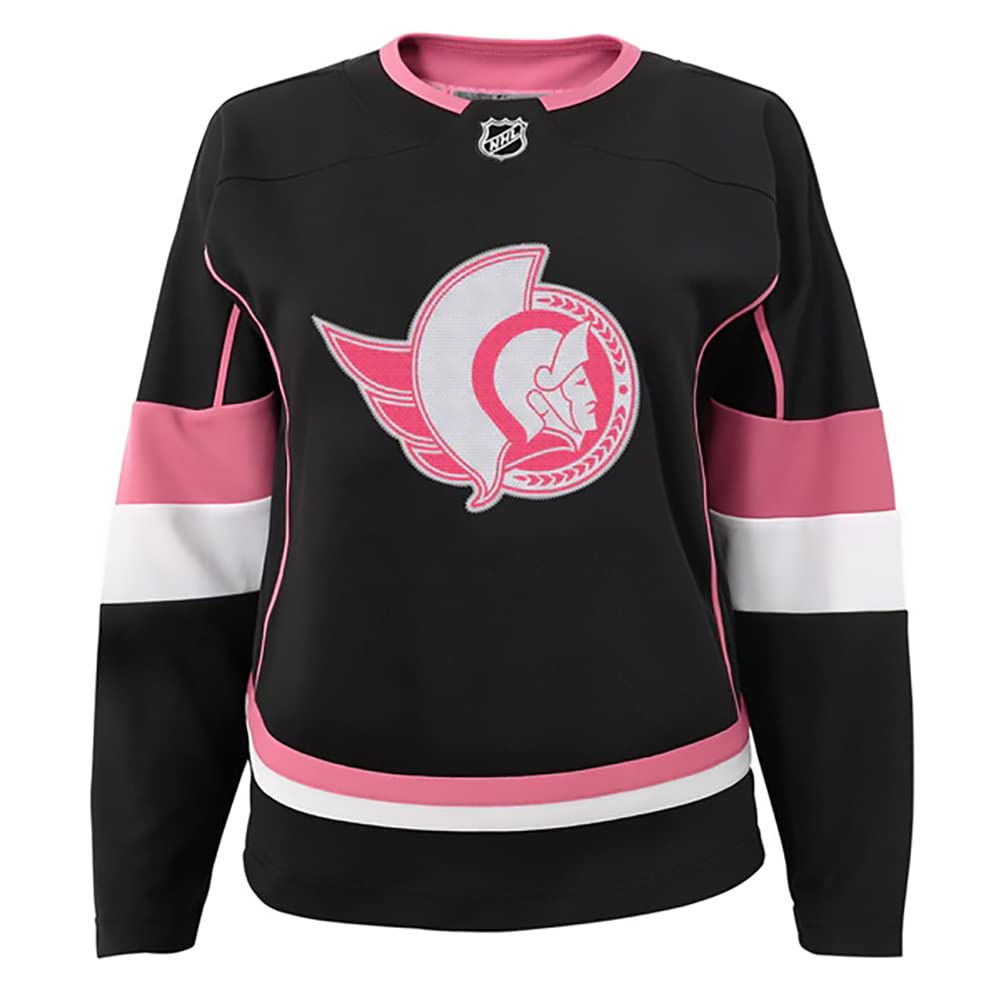 OuterstuffOttawa Senators Black Pink Blank Girls Kids Youth 7-16 Fashion Premier Team Jersey