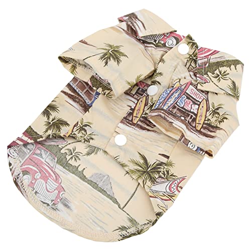 Haofy Camisa Hawaiana para, Estampado de Cocoteros Tropicales, Tela Transpirable 100% Algodón, Lavable a Máquina, Ajuste Cómodo para Razas Pequeñas a Grandes, Viajes de Verano, Salidas de Compras